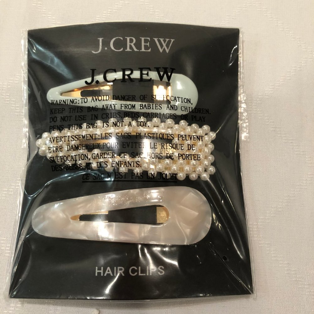 J.Crew Pearl hair clip set of three - Picture 3 of 3